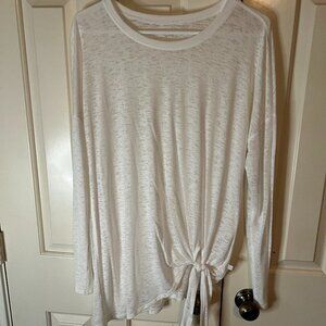 Lululemon White sheer tie shirt-Size 12
